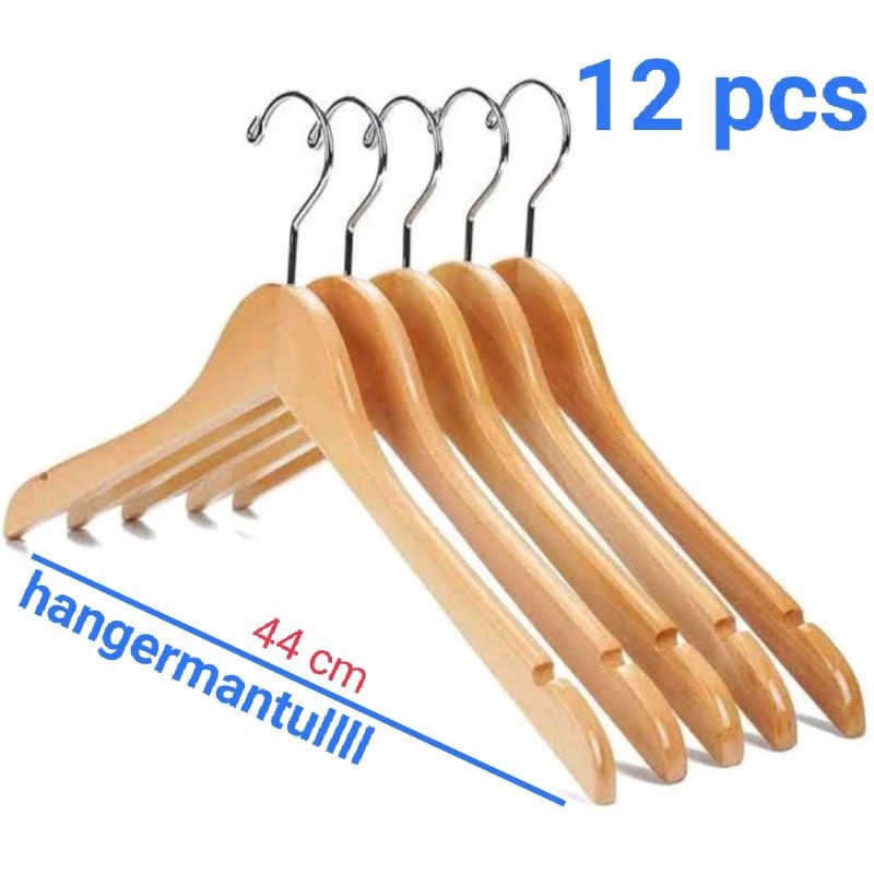 HANGER KAYU DEWASA WARNA NATURAL (WOOD)