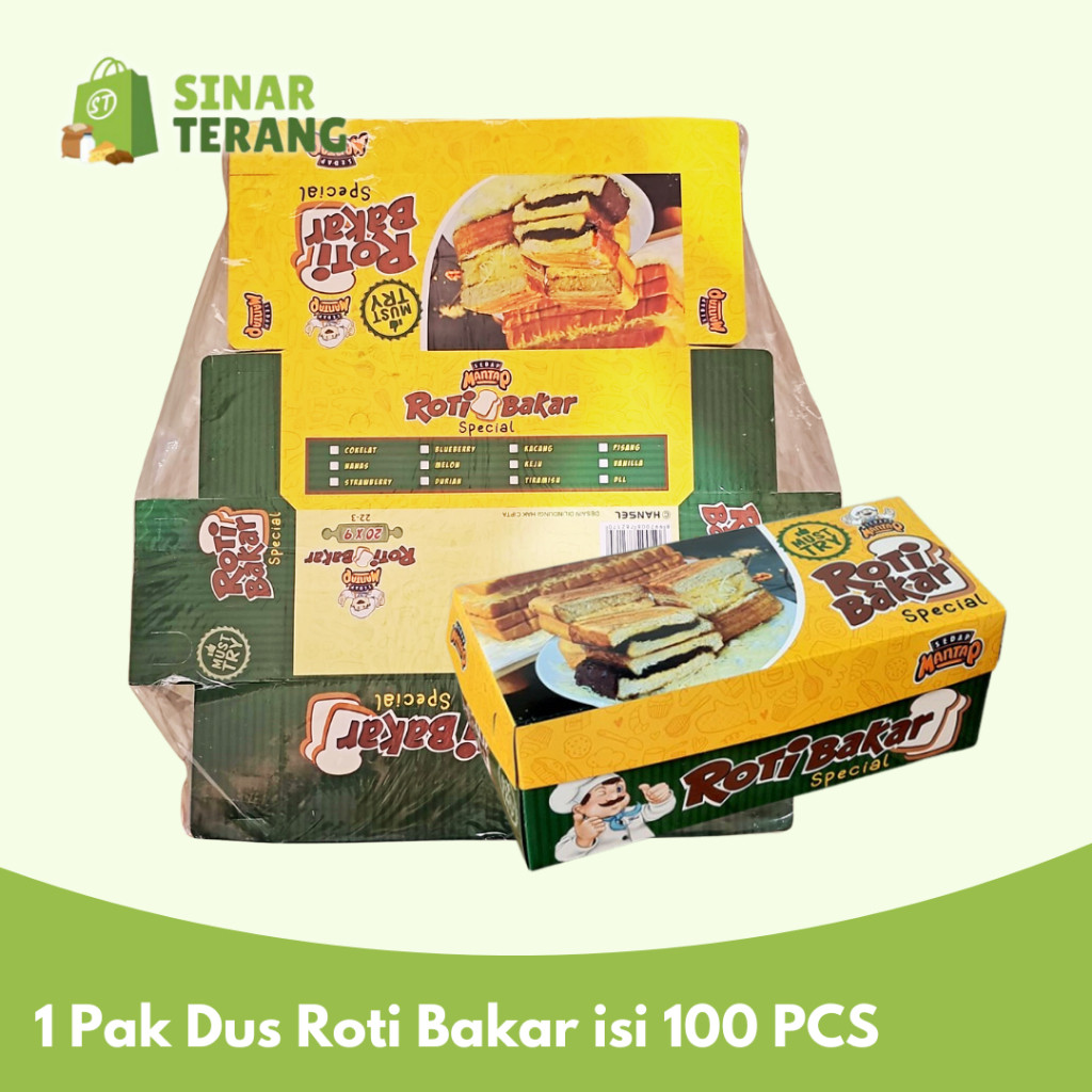 

1 pak Dus Roti Bakar Bandung Box 20 x 9 cm isi 100 PCS