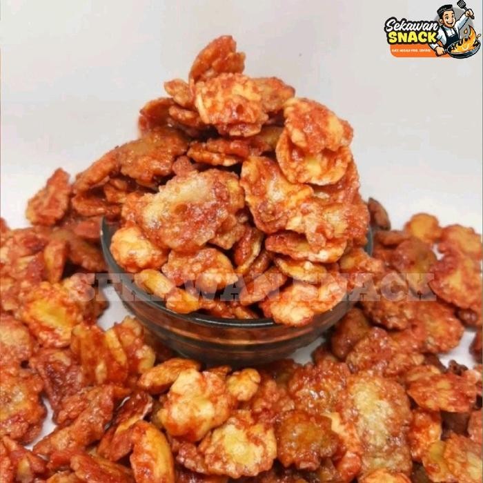 

Emping Melinjo Pedas Manis 1Kg Alami Organik Snack Cemilan Goreng Food