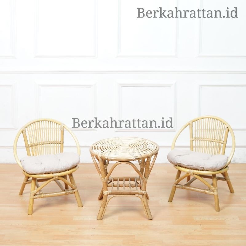 Kursi Teras Rotan Momon Minimalis 1 set / Kursi Teras rotan Depan Rumah Outdoor