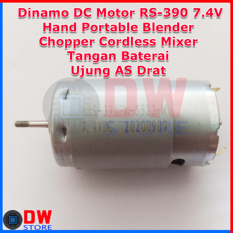 Dinamo DC Motor RS390 RS-390 DC 7.4V Hand Portable Blender Chopper Cordless Mixer Tangan Baterai