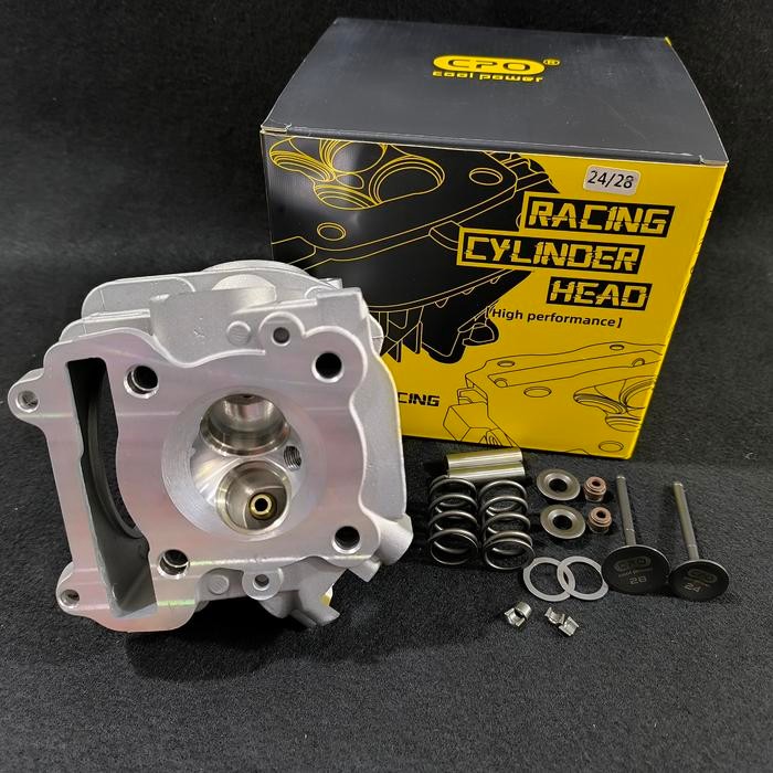 BLOK HEAD CPO RACING CYLINDER HEAD UKURAN KLEP 28/24 BUAT MIO CARBU