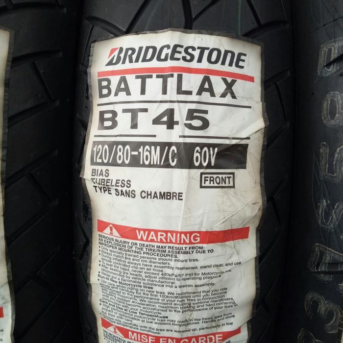 BAN LUAR BRIDGESTONE BATTLAX BT45 UKURAN 120/80-16