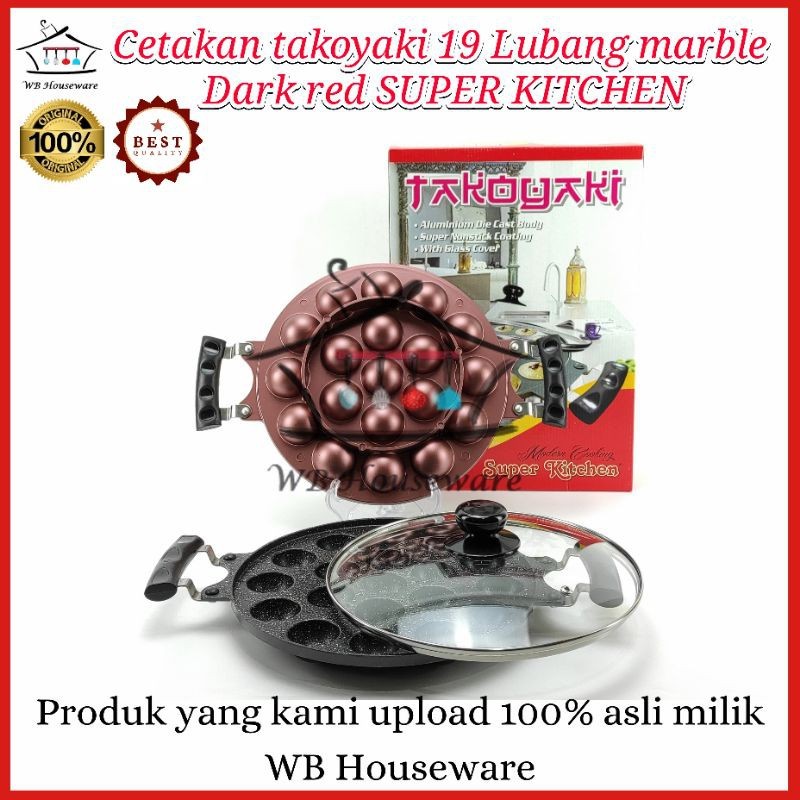 Cetakan Teflon / Cetakan 19 Lubang / TAKOYAKI SUPER KITCHEN 100% ORIGINAL / Takoyaki Maker
