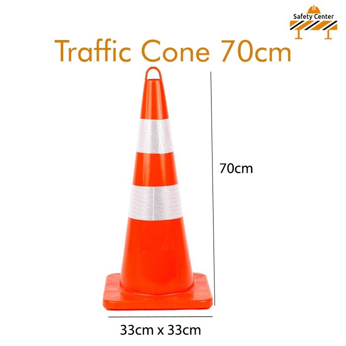 Rumahleha Traffic Cone / Safety Traffic Cone 70 Cm / Traffic Cone Rubber 70Cm / Kerucut Lalu Lintas