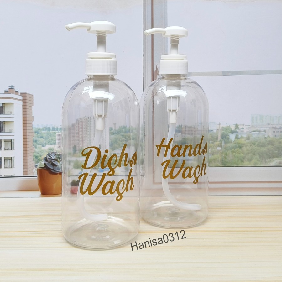 Retrorent Botol Pump 1000 Ml Bening Botol Pompa 1 Liter Tempat Sabun Cair Aesthetic Tempat Sabun