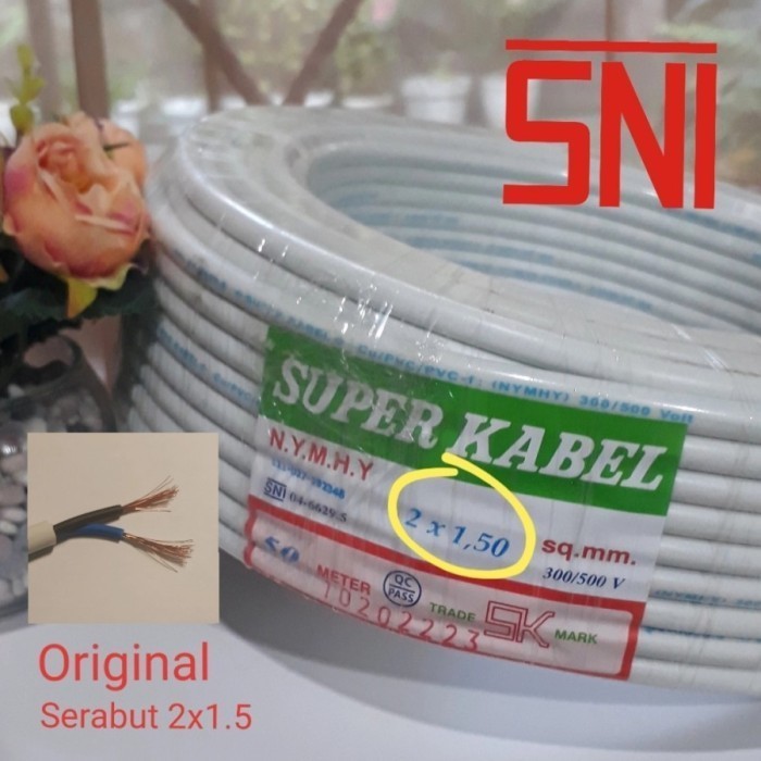 Kabel Extension BROCO SNI - Stop Kontak + Colokan Listrik 1-10 Meter