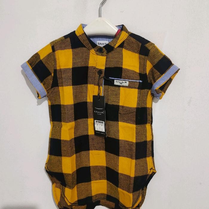 BEST SELLER Kurta anak laki-laki lengan pendek motif kotak-kotak Koko