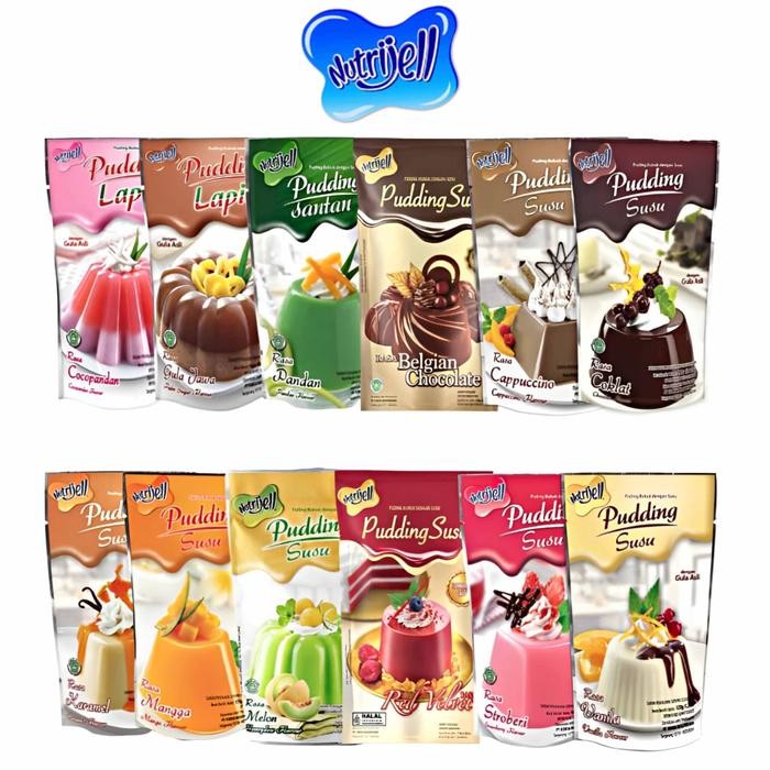 

JTTOP" NUTRIJELL PUDING BUBUK DENGAN SUSU 9 VARIAN RASA