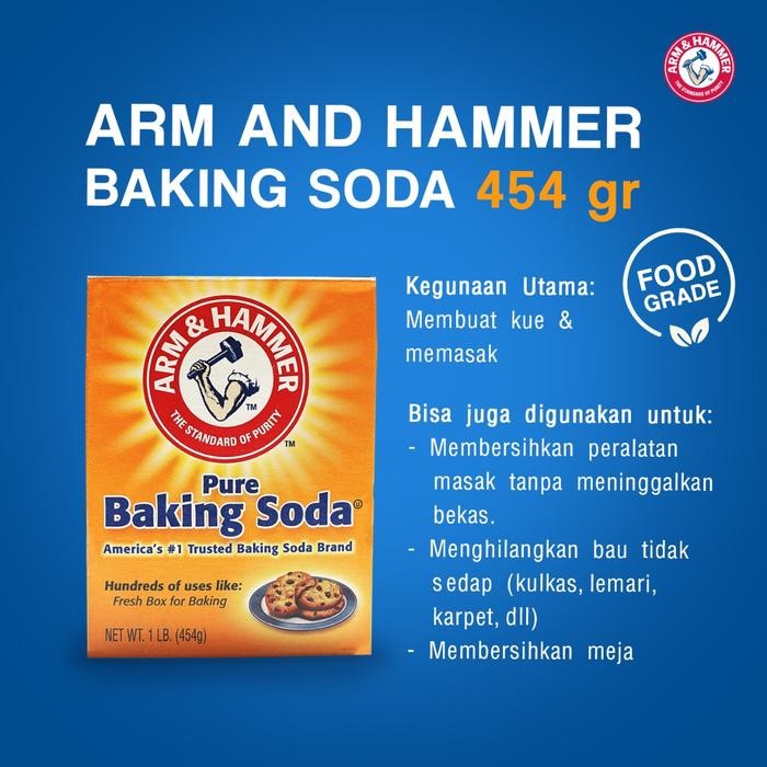 

JTTOP" BAKING SODA MERK ARM & HAMMER BAKING SODA 454 GR