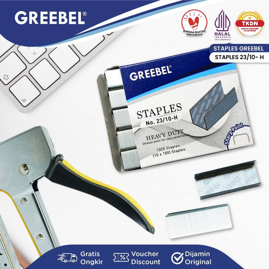 

GREEBEL Isi Staples Refil / Isi Staples Steples Hekter Greebel ISI STAPLES 23/10-H / Tas n Tulis