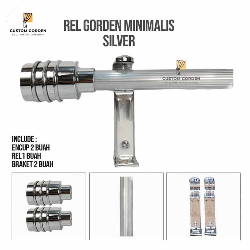 Rel Gorden Minimalis Full Set Batang Tiang Penyangga Gorden Rel Gorden - Rel Minimalis 200 Sd 300Cm