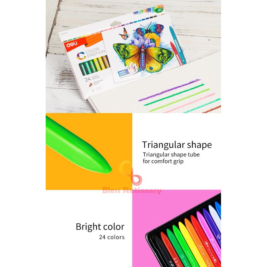 

Deli Krayon Plastik 24 Warna Anak Sekolah Plastic Crayon
