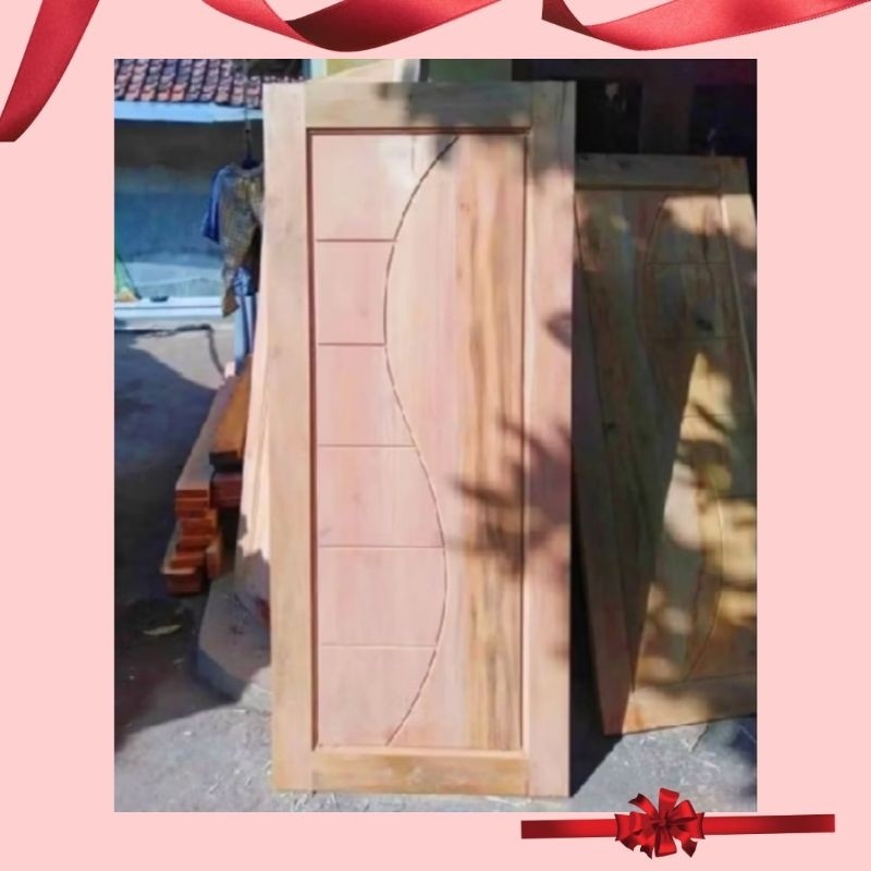 Redy Stok Daun Pintu Minimalis Kayu Mahoni Perhutani