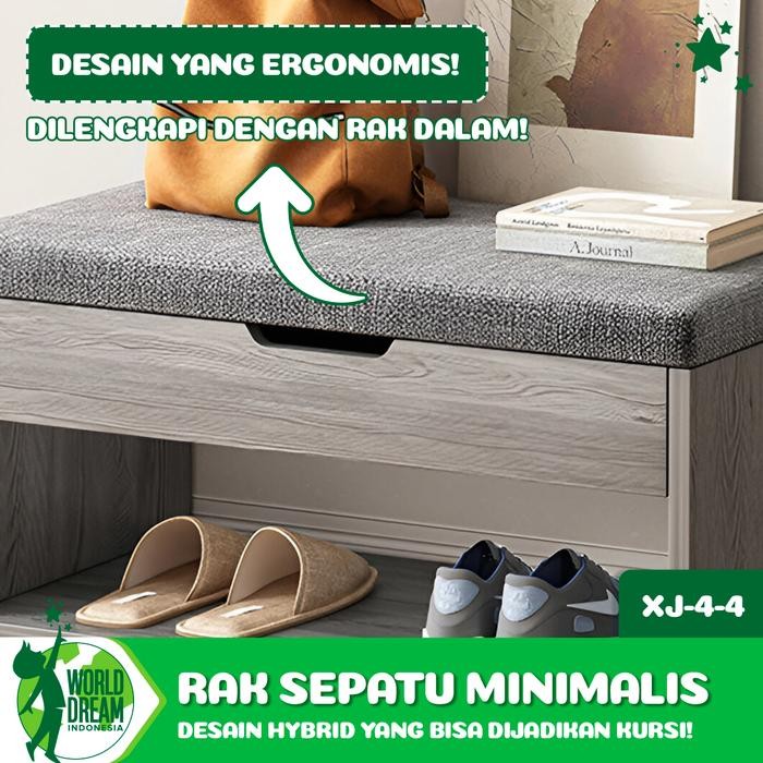WORLD DREAM RAK SEPATU BANGKU SOFA MINIMALIS SOFA RAK SEPAT MEWAH