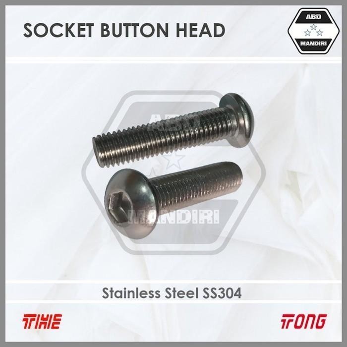 SS304 Button L Stainless  M6 X 12 ( SUS304 A2-70 Socket Button Head ) M6x12 / 6x12 / L Button 6 x 12