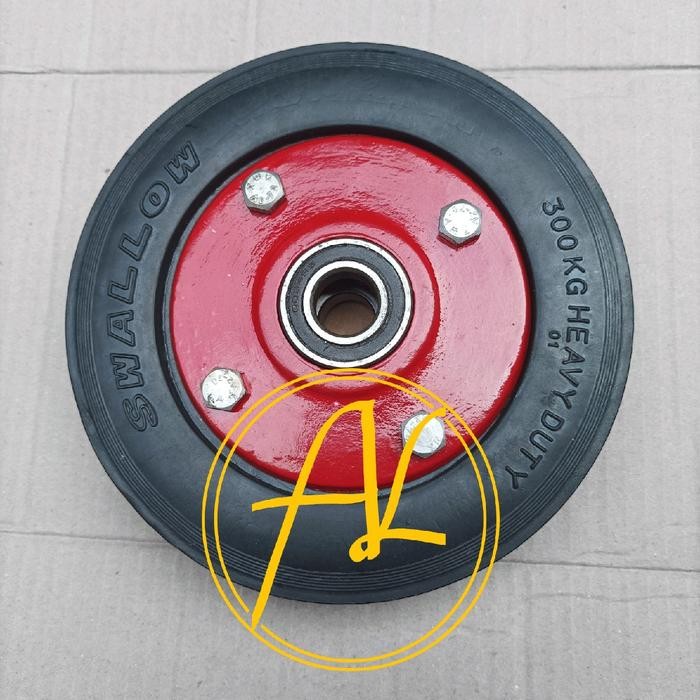 PREMIUM roda troli 7 inch / roda troli karet swallow / roda gerobak dorong ukuran 7 inch