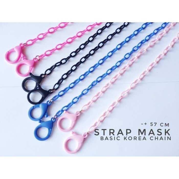 TALI RANTAI MASKER - KALUNG MASKER PLASTIK WARNA WARNI POLOS BASIC