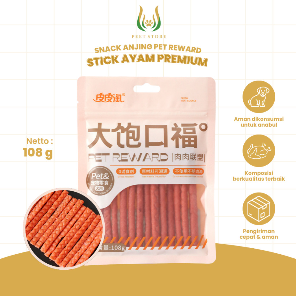 

Andrianbijaksana Snack Anjing Pet Reward Cemilan Sehat Stick Ayam Premium Makanan Hewan Doggy Dog