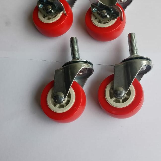 PREMIUM Roda troli pu roda troli roda baut medium duty 2" rem putar baut tusuk