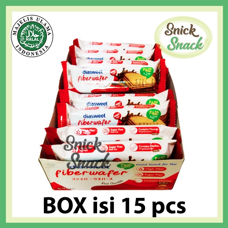 

Andrianbijaksana Wafer Sugar Free Snack Diabetes Diasweet Fiber Wafer Box Isi 15 Pcs Rendah Kalori