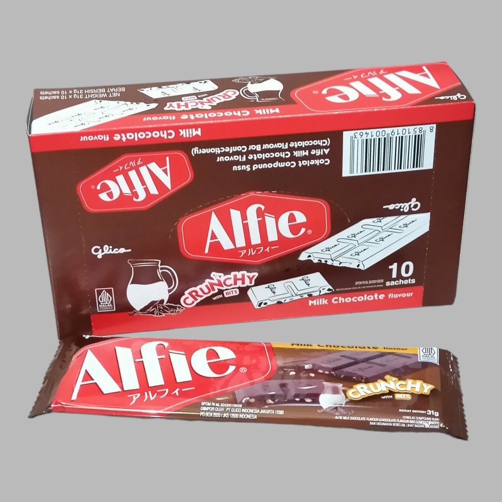 

Andrianbijaksana Glico Alfie Coklat Crispy All Varian 31Gr [10 Sachet/Box]
