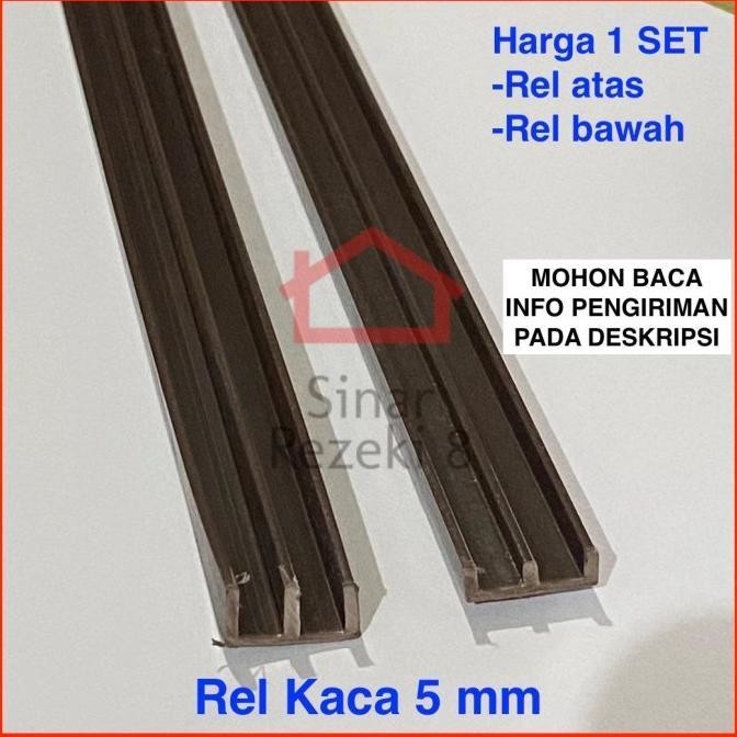 PREMIUM Rel Kaca 5 mm Plastik / Sliding Coklat Pintu Lemari Geser