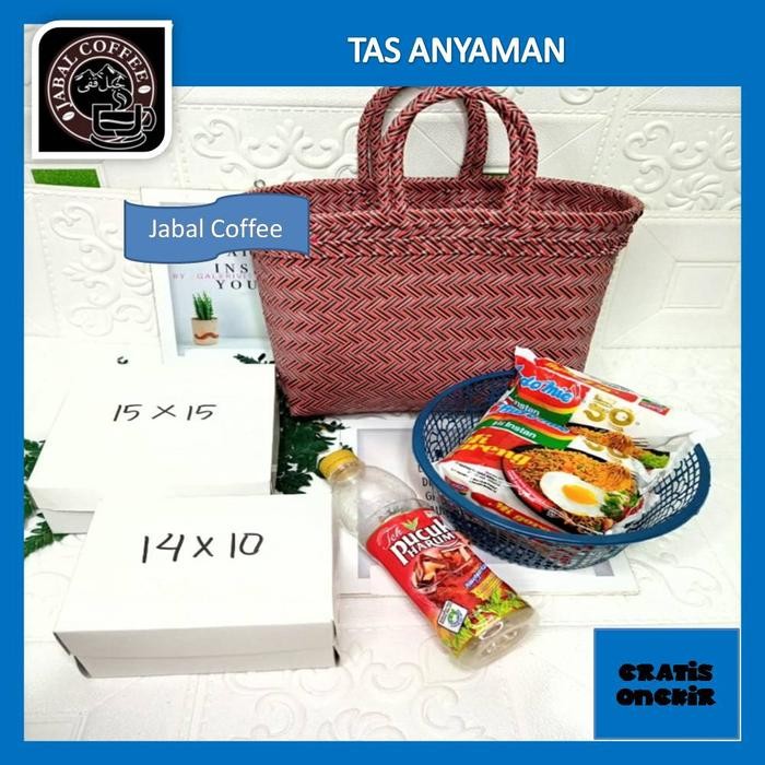 PREMIUM Tas Anyam Plastik Motif Halus Ukuran XS S M L XL / Tas Belanja / Tas Anyaman / Tas Berkat