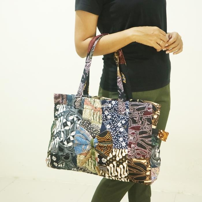 PREMIUM GAYATRI BAG Tas Belanja Pita Kain Batik Perca Shopping Bag Totebag