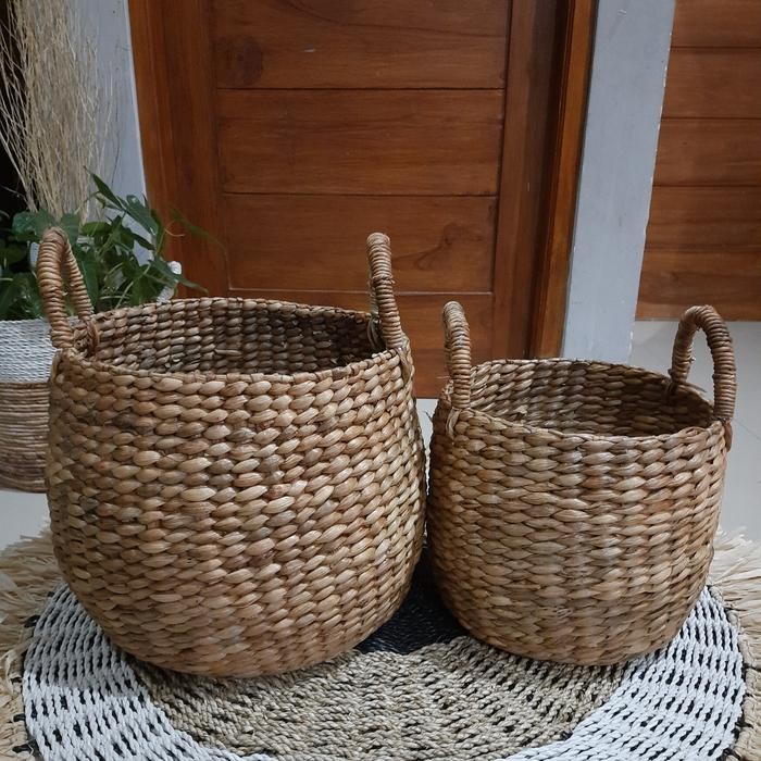 PREMIUM Keranjang Eceng Size Besar,Cover Pot Eceng. Keranjang Laundry Eceng.
