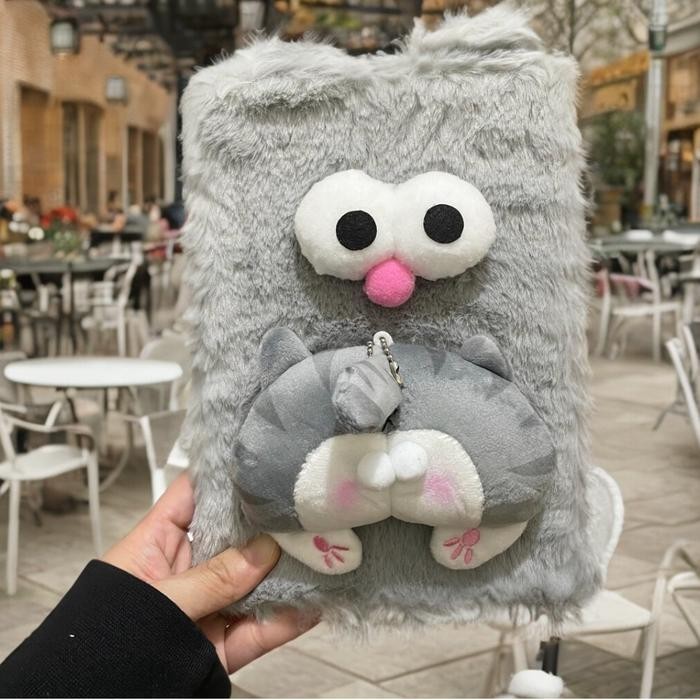 

Fluffy Cute Cat Funny But Notebook Diary Novelty Plush Journal Gift #Gratisongkir