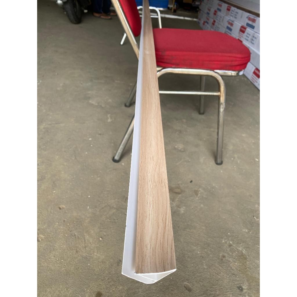 List Profil PVC List Pinggir Lengkung PVC List minimalis PVC motif kayu laminated doff