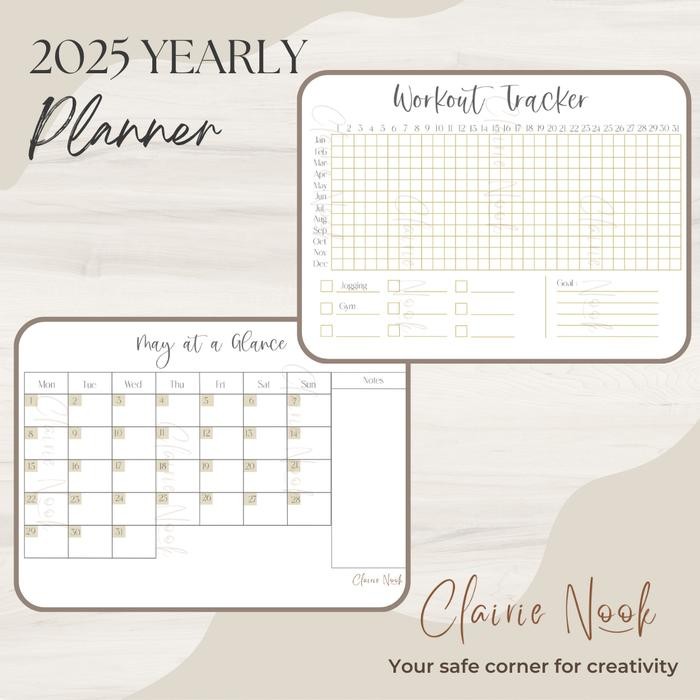 

Clairie Nook Yearly Planner 2025 / Jurnal / Journal / Diary Planner #Gratisongkir