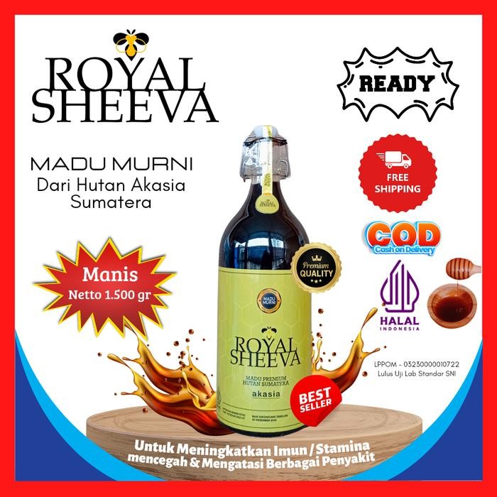 

madu murni royal sheeva halal lulus uji lab 1,5 kg madu hutan premium