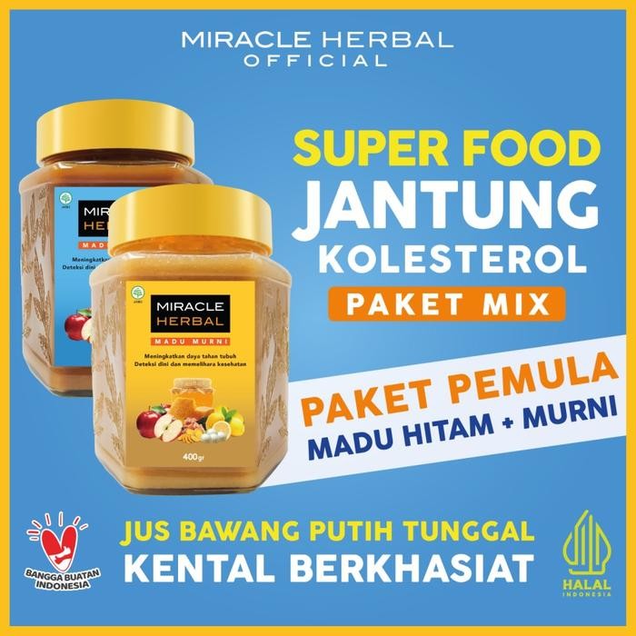

PAKET MIX 4 BOTOL MIRACLE HERBAL 400ML 2 MADU MURNI & 2 MADU HITAM