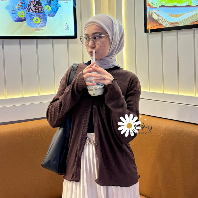 Pita Love Knite Sweater Sweater Rajut Wanita Premium Bahan Tebal  Cardigan Wanita Rib Jumbo Oversize