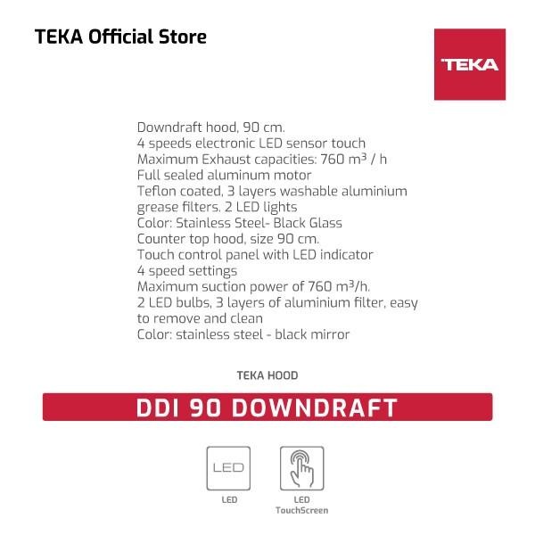 Cerobgong Asap Kompor Listrik Ddi 90 Teka Downdraft Cooker Hood