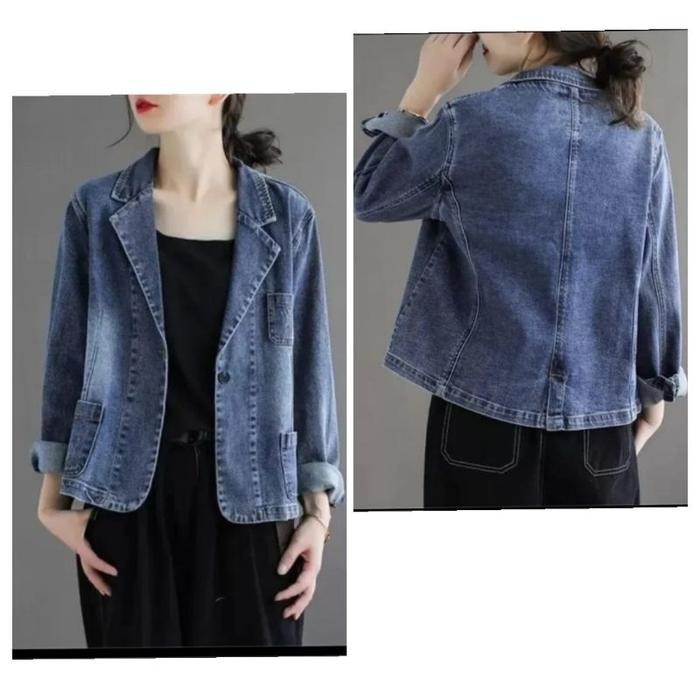 Blazer Wanita Jeans Tebal Import Bkk / Blazer Bangkok / Blezer Kantor Import