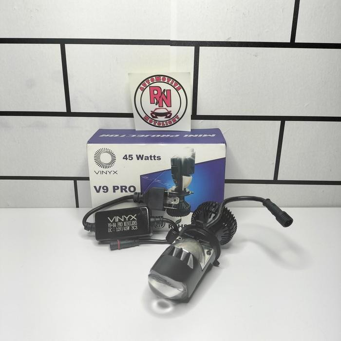 Lampu Headlamp Projector Mini Lens H4 V9 PRO VINYX Cut Off Flat