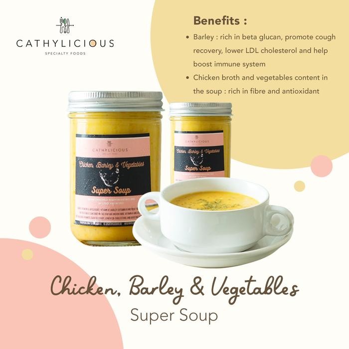 

Promo Terlaris cathylicious chicken barley and vegetables soup Ready
