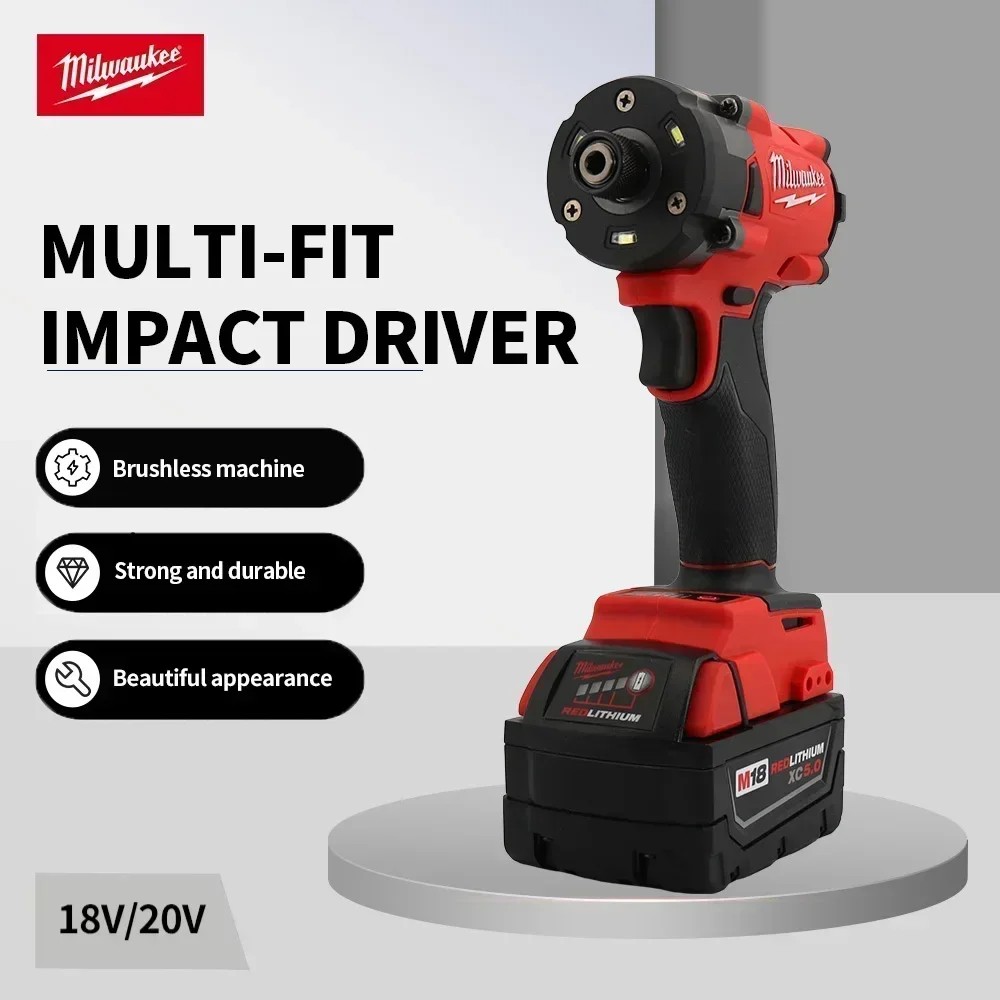 Milwaukee Brushless Impact Driver 300N.M 18V Lithium Battery Motor Cordless Re argeable Impact