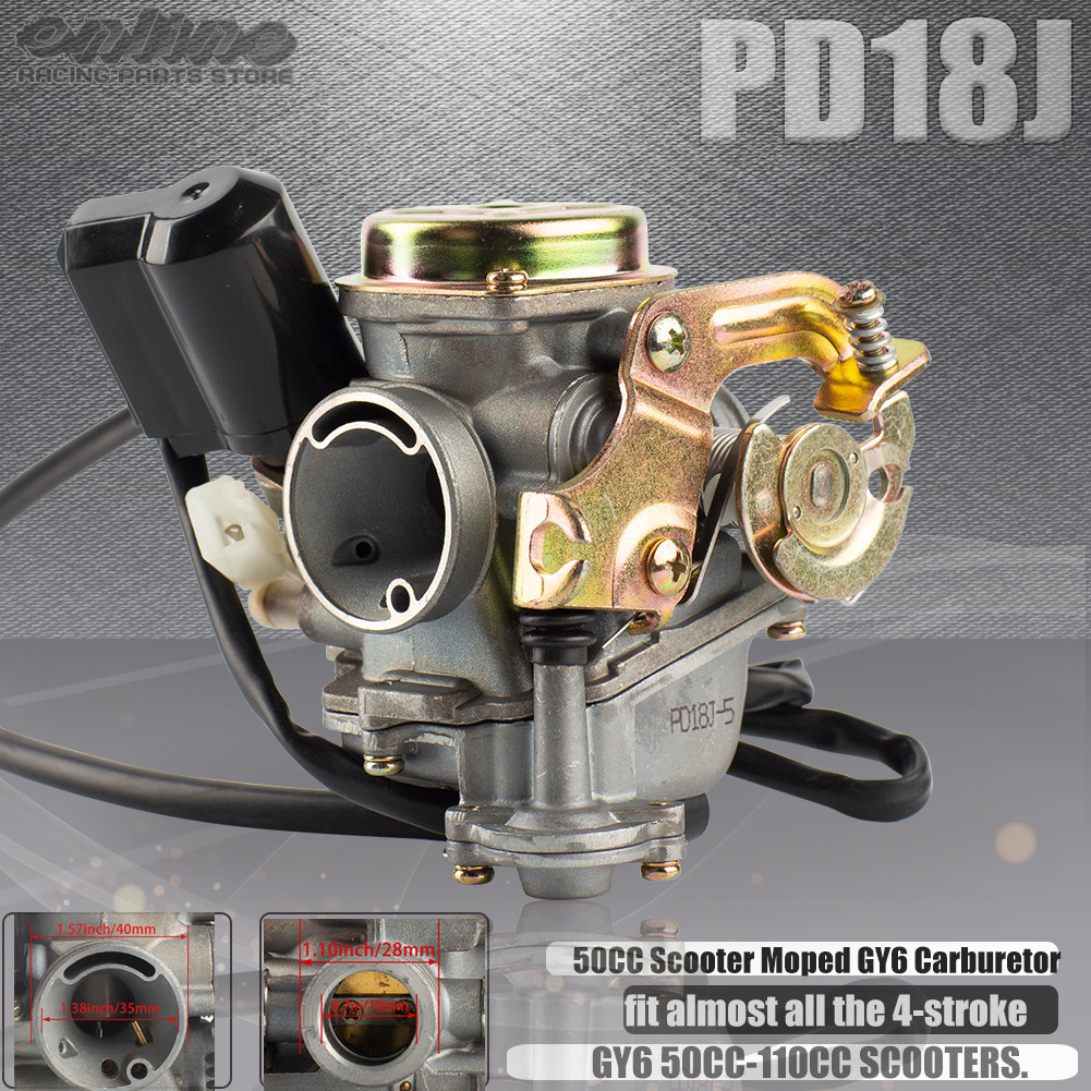 18mm PD18J Carburetor Carb For GY6 50cc 139QMB 139QMA 4 Stroke GY6 Engine Moped Scooter For Eagle 49