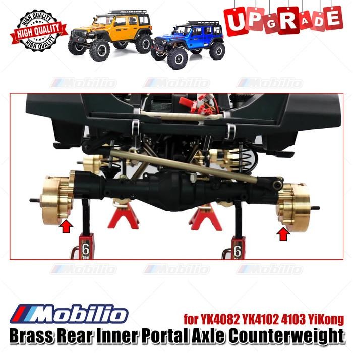 PROMO UPGRADE BRASS REAR INNER PORTAL AXLE COUNTERWEIGHT YIKONG YK4102 YK4082 RC CRAWLER READY