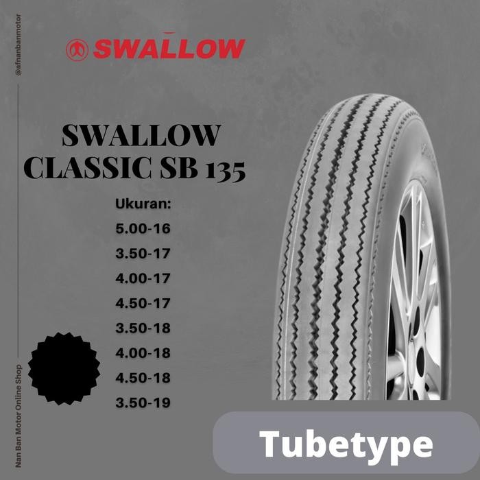 Ban Motor Swallow Classic SB 135 Ukuran 3.50-17, 4.00-17 & 4.50-17