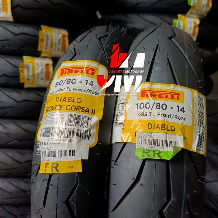 PAKET MATIC > 90/80-14 & 100/80-14 Ban Pirelli Diablo Rosso Corsa 2 & Diablo Rosso Sport