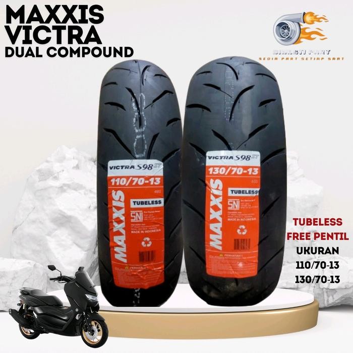 Paket Ban Motor MAXXIS VICTRA 110/70-13 Dan 130/70-13 Tubeless Ring 13 Medium Soft Compound Untuk