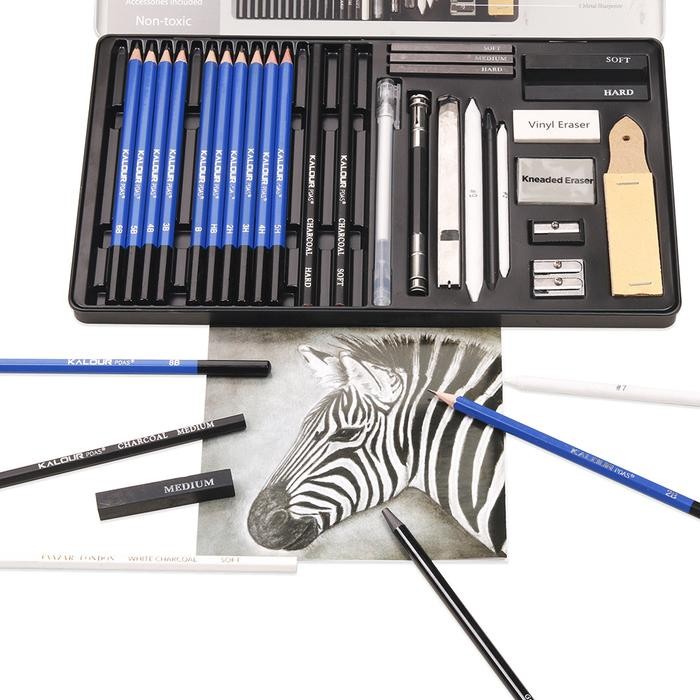 

Artemedia - Drawing Pencil Gambar Set 36 Pcs Drawing Sketch Pencil Set Tin Box Pensil Gambar