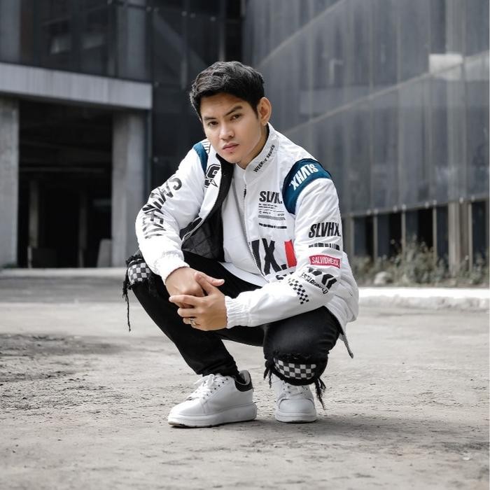 Salvio Hexia Jaket Pria dan Wanita Racing Nascar Sunmori Windbreaker Santai Hitam Putih best seller