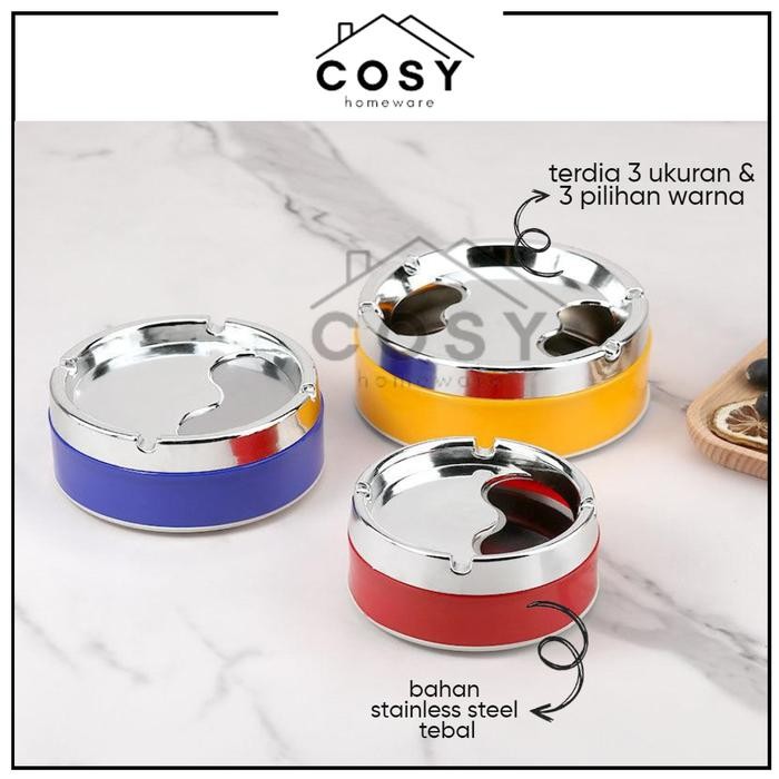 JTTOP" COSY ASBAK PUTAR TUTUP / ASBAK PORTABLE ROTATION ENCLOSED / ASBAK STAINLESS STEEL TEBAL