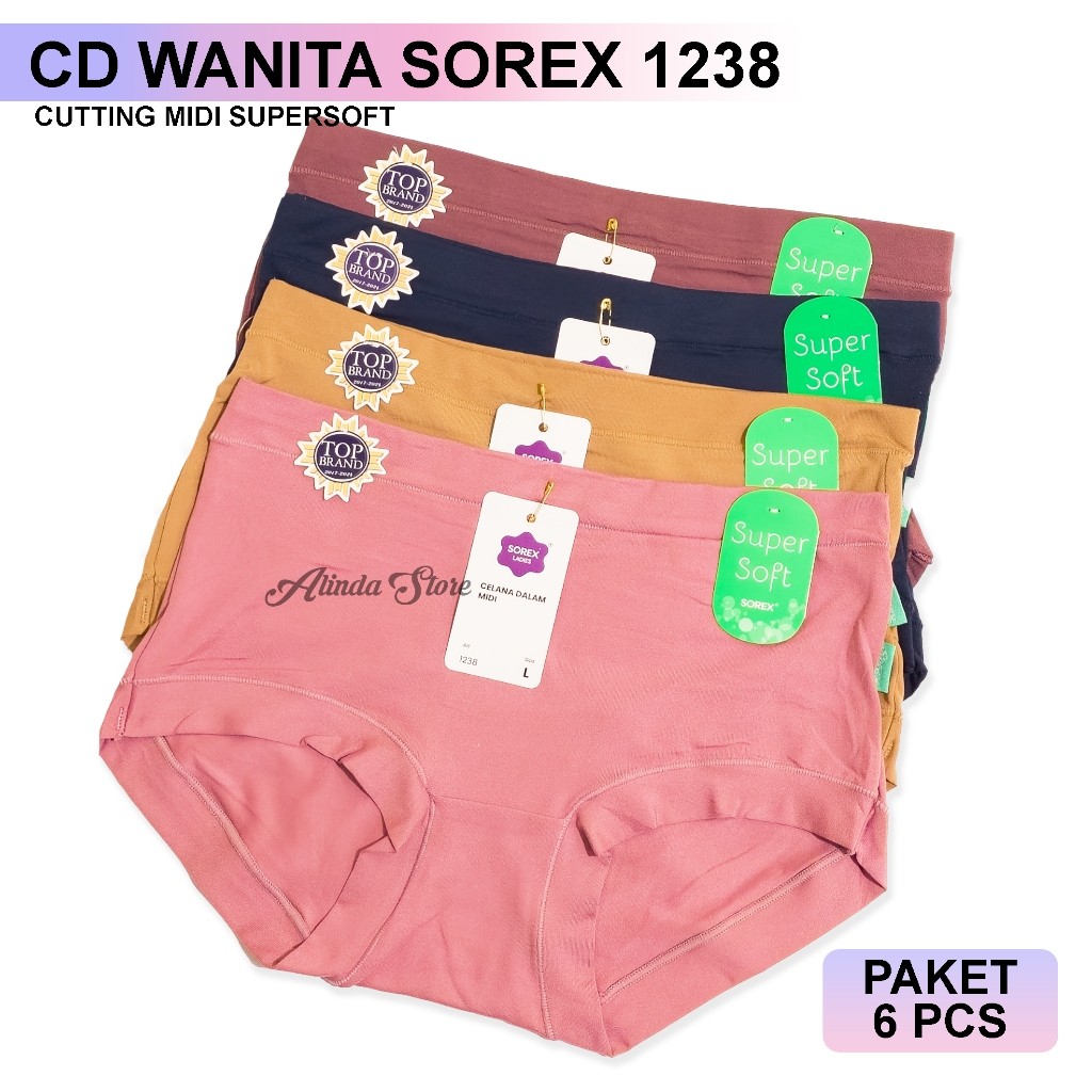 Sorex Celana Dalam Wanita Jumbo 3 Pcs 6 Pcs Lusinan 1238 Super Soft WE